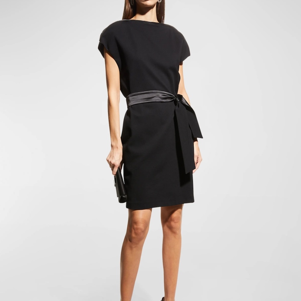 Emporio Armani Zip-Neck Milano Jersey Midi Dress · Black · US Size 2